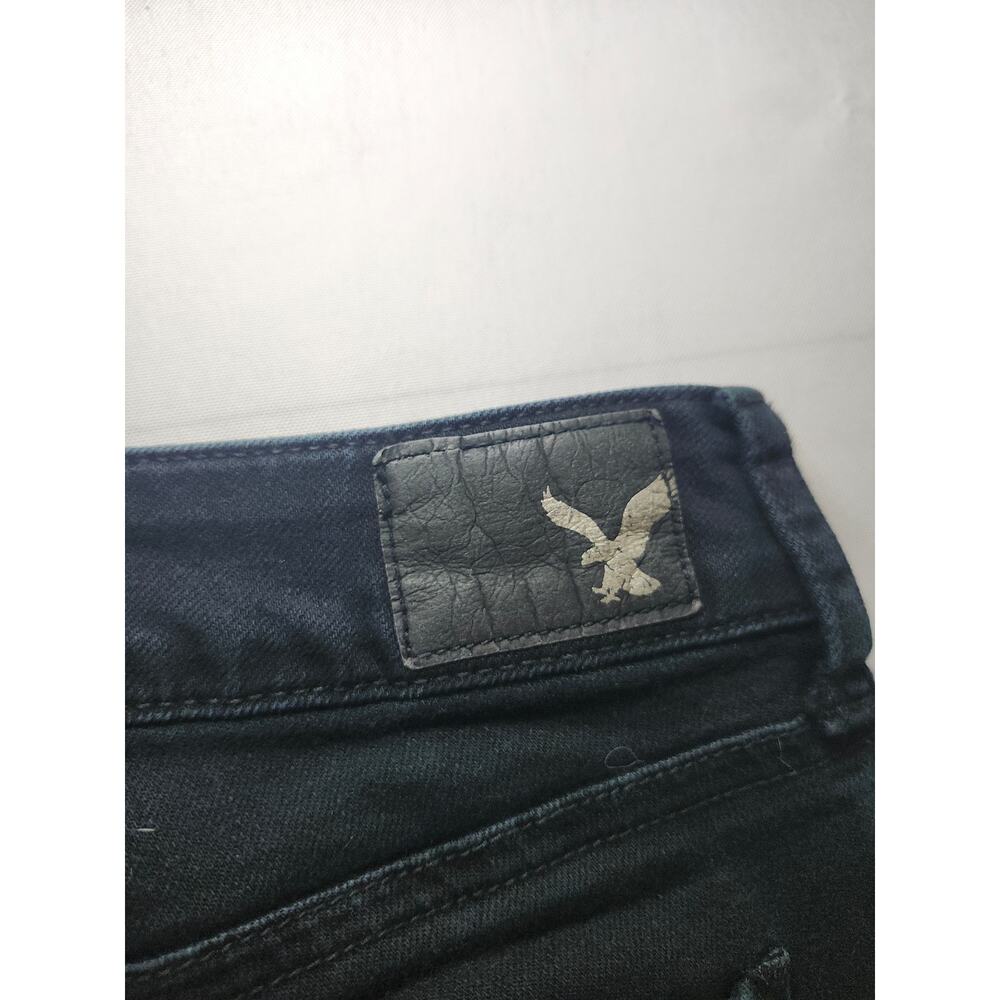 American Eagle Women's Straight Leg Jeans Denim Stretch Charcoal Black Sz 10 S - Picture 6 of 11